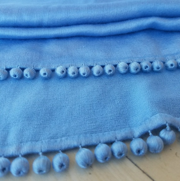 Bajra Designer silk cashmere pom scarf - Picture 5 of 6